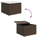 Ensemble de canapé de jardin vidaXL 5 pièces avec coussins Marron Poly Rotin