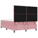 vidaXL Lit à Ressorts avec Matelas & Banc Rose 140x200 cm Velours