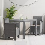 vidaXL Ensemble de salle à manger de jardin 3 pièces avec coussins Gris clair Poly Rattan