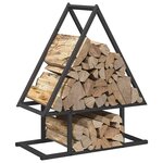 vidaXL Portant de bois chauffage noir 50x25x60 cm