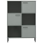 vidaXL Bibliothèque avec pieds en métal Gris 90x35x128 5 cm Bois OSLO