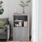 vidaXL Armoire latérale et lumières LED sonoma gris bois d'ingénierie