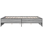 vidaXL Cadre de lit sonoma gris 140x200 cm bois d'ingénierie et métal