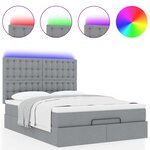 VidaXL Cadre de lit ottoman et matelas gris clair 140x190 cm tissu