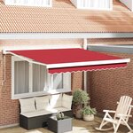vidaXL Auvent Rétractable Rouge 350 x 250 cm Tissu  Métal