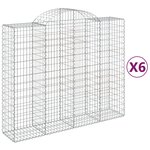 vidaXL Paniers à gabions arqués 6 Pièces 200x50x160/180 cm Fer galvanisé