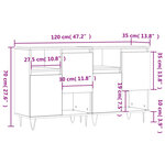 vidaXL Buffets 2 Pièces chêne marron bois d'ingénierie