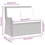 vidaXL Banc inclinable de jardin avec coussins beige résine tressée