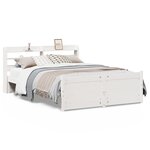vidaXL Cadre de lit avec tête de lit sans matelas blanc 140x190 cm