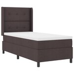 vidaXL Lit box avec matelas marron foncé 80x200 cm en tissu