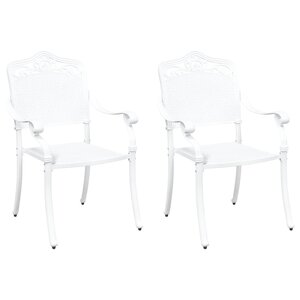 vidaXL Chaise de jardin 2 Pièces Blanc 55 x 56 5 x 91cm Aluminium