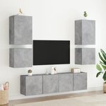 vidaXL Meuble TV mural gris béton 40 5x30x40 cm bois d'ingénierie