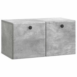vidaXL Meuble TV mural 59 5 x 31 x 30 cm Gris béton Bois d'ingénierie