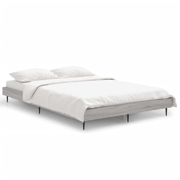 vidaXL Cadre de lit sans matelas sonoma gris 120x190 cm