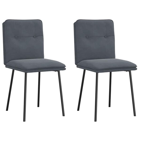 vidaXL Chaises à manger lot de 2 Gris foncé Velours
