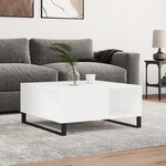 vidaXL Table basse blanc 80x80x36 5 cm bois d'ingénierie