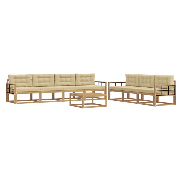 vidaXL Ensemble de canapés d'extérieur 7 pc Blanc et Beige