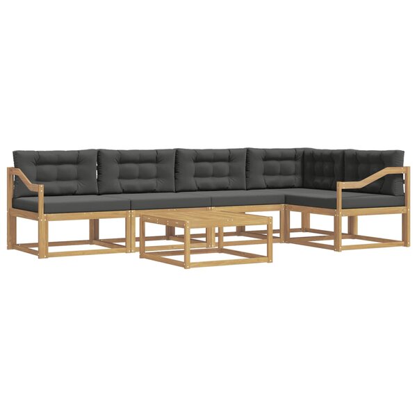 vidaXL Ensemble de canapés d'extérieur 6 pc Blanc et anthracite