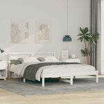 vidaXL Cadre de lit Blanc 160 x 200 cm Bois massif en pin