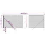 vidaXL Clôture en treillis métallique anthracite 2 2x10 m