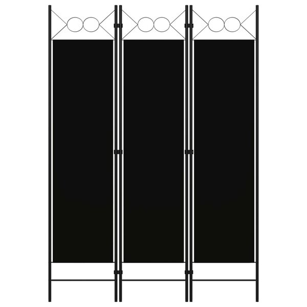 vidaXL Cloison de séparation 3 panneaux Noir 120x180 cm