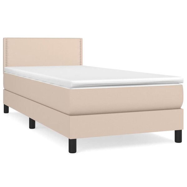 vidaXL Sommier à lattes de lit avec matelas Cappuccino 90x200 cm