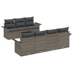 vidaXL Ensemble de Canapés de Jardin 8 Pièces avec Coussins Gris en Rattan Poly