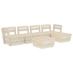 vidaXL Salon de jardin palette 6 Pièces Bois d'épicéa imprégné
