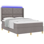 vidaXL Lit à ressorts avec matelas Taupe 160 x 200 cm tissu