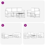 vidaXL Ensemble de canapés d'extérieur 6 pc Naturel et gris clair