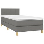vidaXL Sommier à lattes de lit avec matelas Gris foncé 90x200 cm Tissu