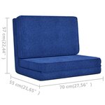 vidaXL Chaise pliable de sol Bleu Tissu