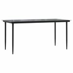 vidaXL Ensemble à manger de jardin et coussins 5 Pièces noir rotin verre