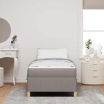 vidaXL Lit à ressorts avec matelas Taupe et blanc 90 x 200 cm tissu
