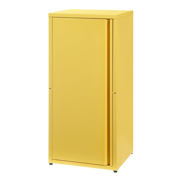 Armoire étagère meuble de rangement 88 x 40 x 35 cm métallique acier jaune 03_0008905