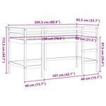 vidaXL Lit mezzanine d'enfants sans matelas avec échelle 80x200 cm