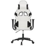 vidaXL Chaise de jeu Blanc et noir Similicuir