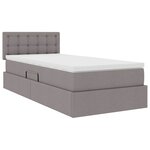 vidaXL Lit avec rangement et matelas avec matelas Taupe 90 x 200 cm