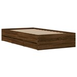 vidaXL Cadre de lit avec tiroirs sans matelas chêne marron 100x200 cm