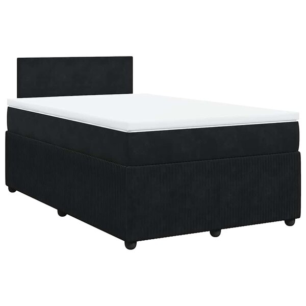 vidaXL Sommier à lattes de lit avec matelas noir 120x190 cm velours