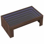 vidaXL Table basse avec LED infini chêne marron 90x50x30 cm
