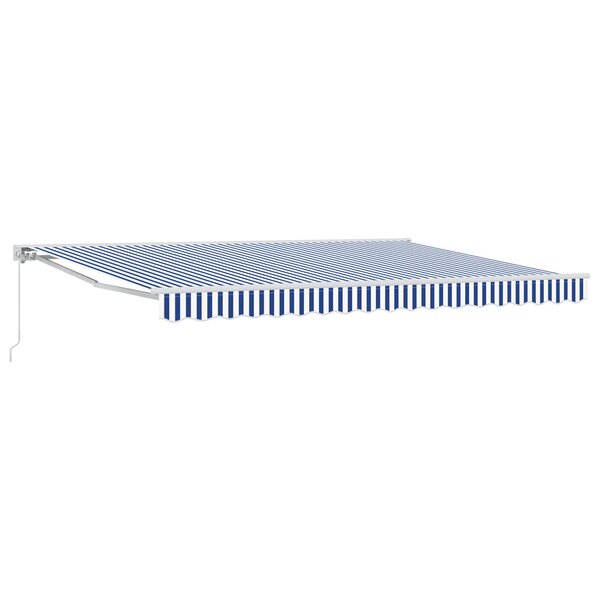 vidaXL Auvent rétractable manuel Bleu et Blanc 5 × 3 5 m