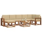 vidaXL Ensemble de canapés d'extérieur 8 pc Naturel et Beige