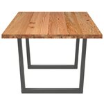 vidaXL Table à manger avec bord naturel 220x100x74cm bois massif chêne