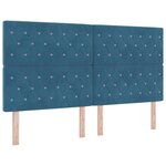 vidaXL Lit à ressorts avec matelas Bleu foncé 180 x 200 cm Velours