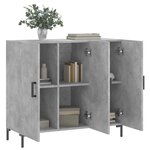 vidaXL Buffet gris béton 90x34x80 cm bois d'ingénierie