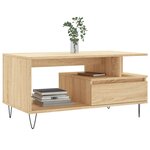 vidaXL Table basse Chêne sonoma 90x49x45 cm Bois d'ingénierie