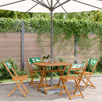 vidaXL Ensemble à manger de jardin 5 Pièces motif de feuilles tissu bois