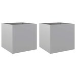 vidaXL Jardinières 2 Pièces argenté 42x40x39 cm acier galvanisé