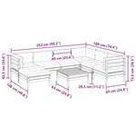 vidaXL Salon de jardin 8 Pièces avec coussins marron cire bois pin massif